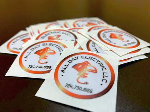 All Day Electric LLC Hard Hat Stickers (1.5" x 1.5")