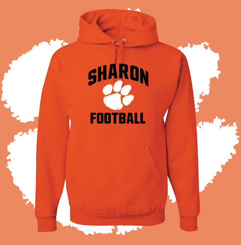 Personalized Football Tigers Arched Hooded Sweatshirt (MULTIPLE COLORS)