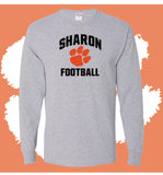 Personalized Sharon Football Arched Longsleeve T-Shirt (MULTIPLE COLORS)