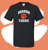 Personalized Sharon Tigers Arched Short Sleeve T-Shirt (MULTIPLE COLORS)