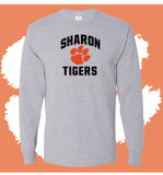 Personalized Sharon Tigers Arched Longsleeve T-Shirt (MULTIPLE COLORS)