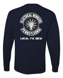 IBEW 712 Electrical Workers of PA Motorcycle Riders Hanes Long Sleeve Pocket T-Shirt