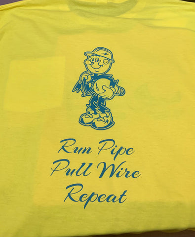 Run Pipe Pull Wire pocket tee